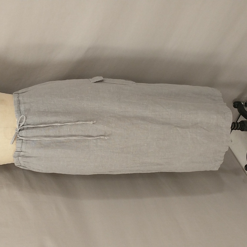 Soft 100% Linen Skirt USA Made Comfortable  Neutral Gray Natural SeeMeasurements
